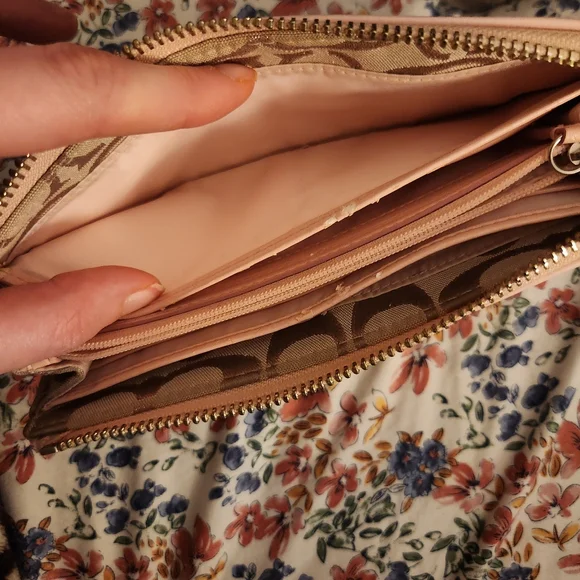 Coach Signature Canvas Zip-Around Wallet – Light Pink Trim - Picture 12 of 16